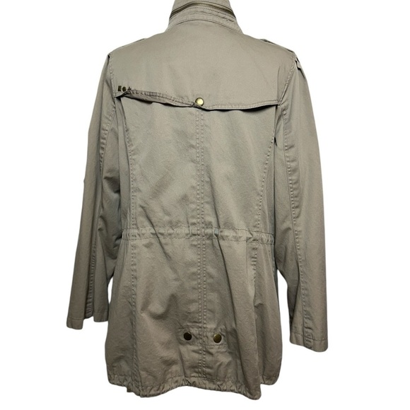 Black Rivet Green Olive Utility Khaki Military Cargo Jacket Size 1X Full Zipper - Picture 2 of 12
